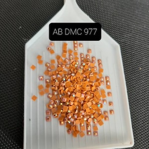 Aurora Baureal (AB) DMC 977 rhinestones for diamond painting, diamond embroidery. SQUARE