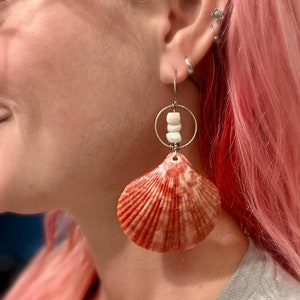 Seashell sterling silver earrings