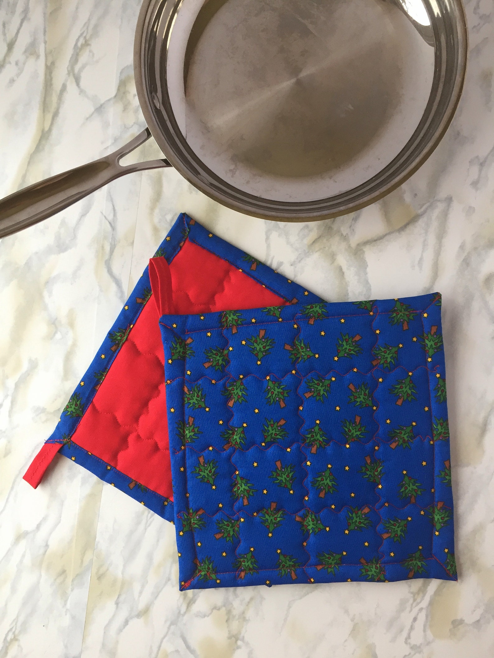 Kitchen Hot Pads That Are Quilted and Have Loops for Hanging. Etsy