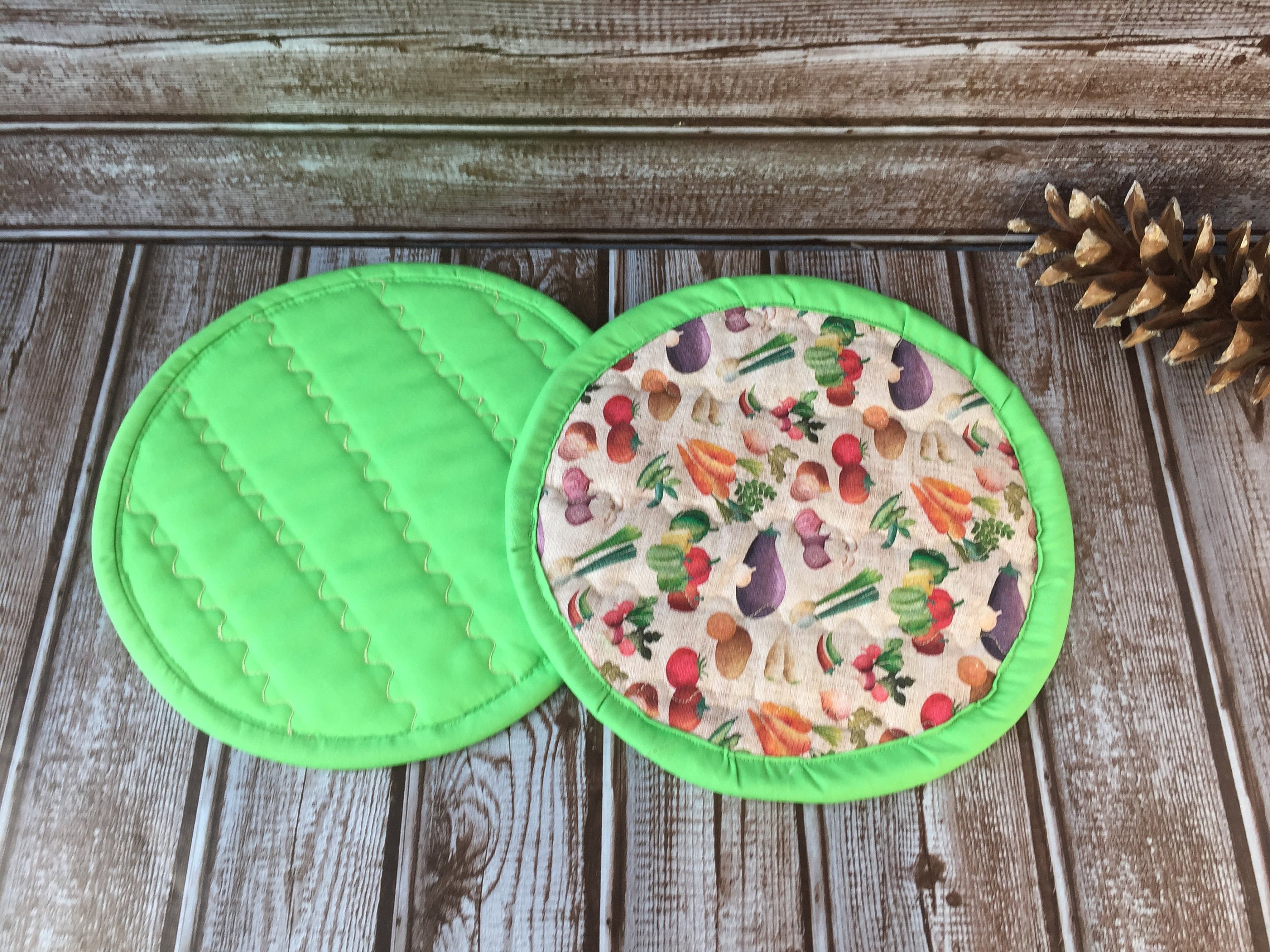 8 circular hot pads round hot pads handmade kitchen Etsy