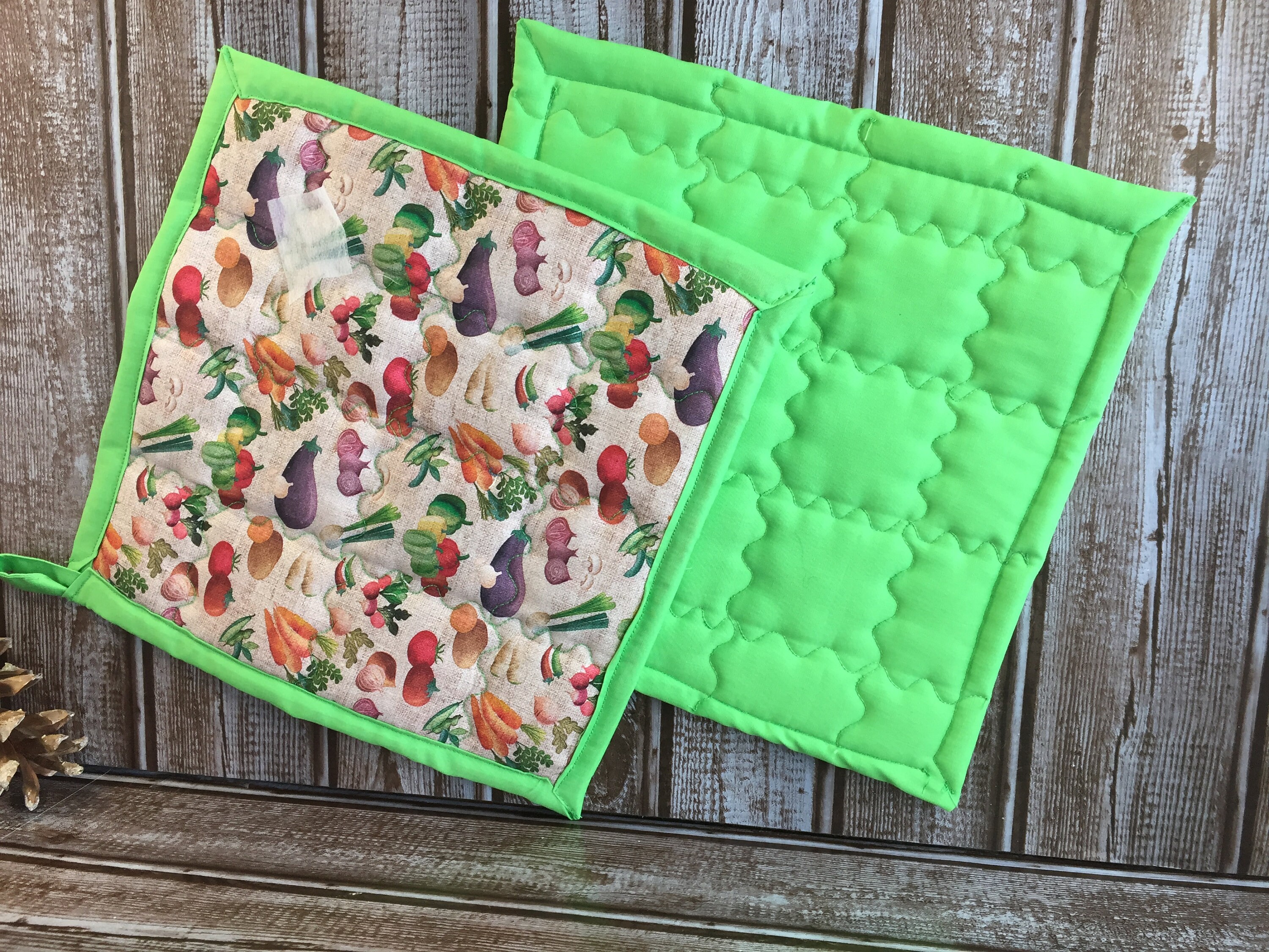 9 square hot pads hot pads with loop quilted kitchen Etsy