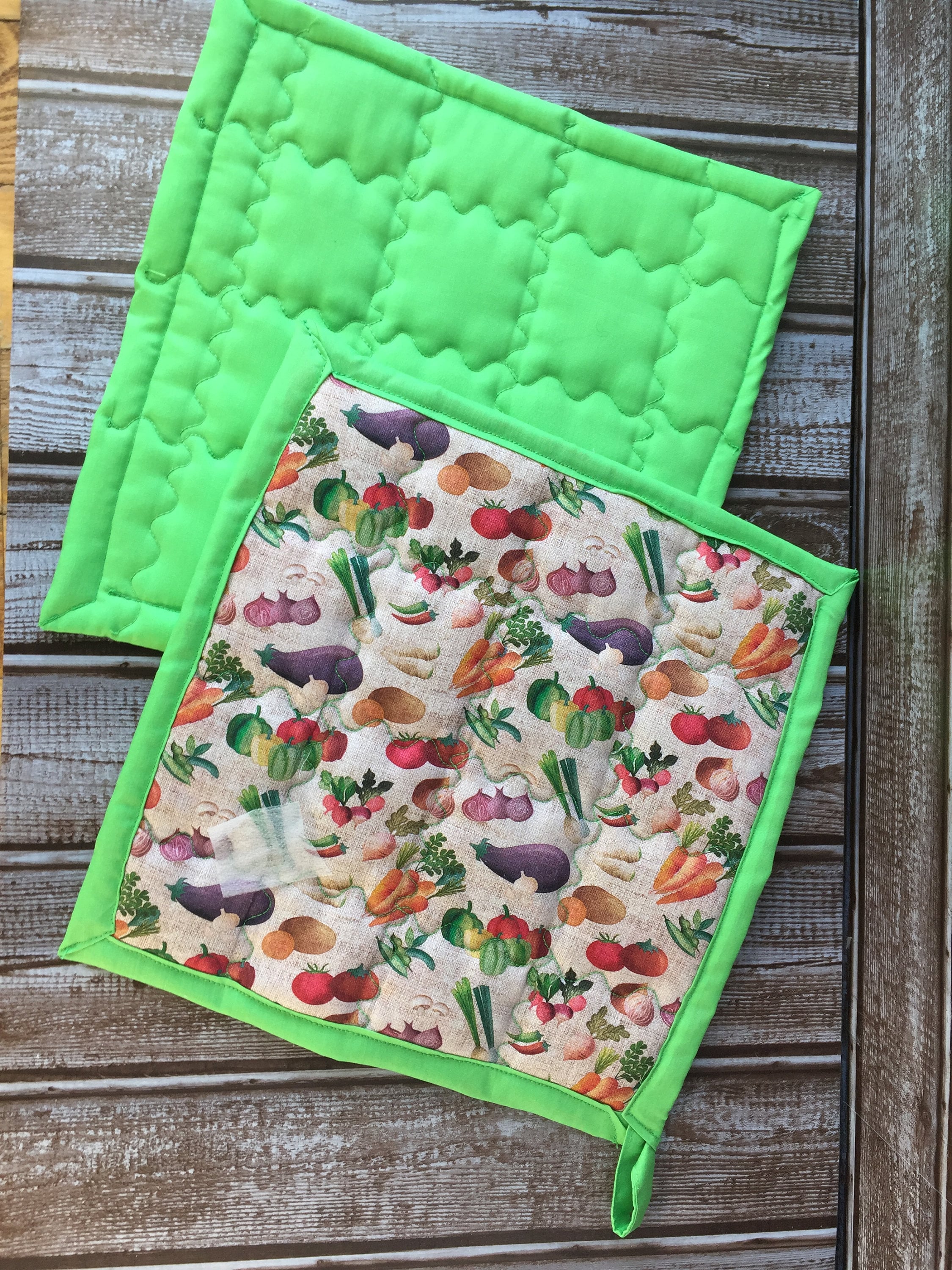 9 square hot pads hot pads with loop quilted kitchen Etsy