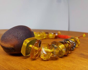 Handmade Jewelry J0626 6cm Golden Yellow AMBER Earrings Natural Amber Beads from Chiapas Mexico and Sterling Silver Findings
