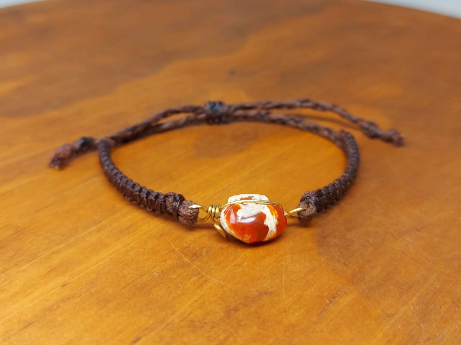 Natural Mexican Fire Opal Cord Adjustable Bracelet / Mens Opal - Etsy