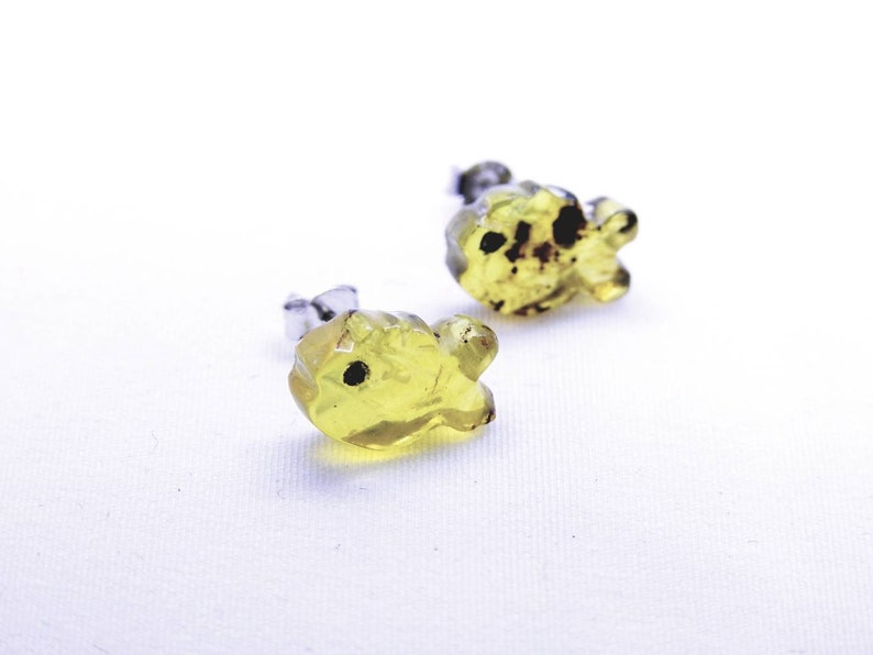 Mexican amber fish shape stud earrings amber studs natural amber cute earring party gifts healing stone earrings bridesmaid gift