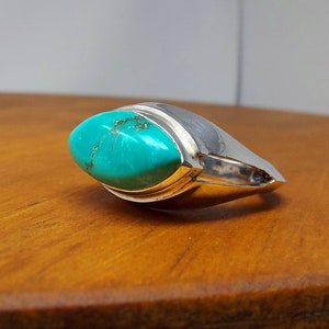 Sterling Silber Türkis Statement Ring