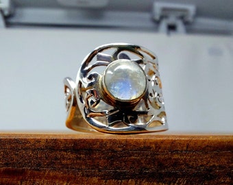 Sterling silver moonstone open ring