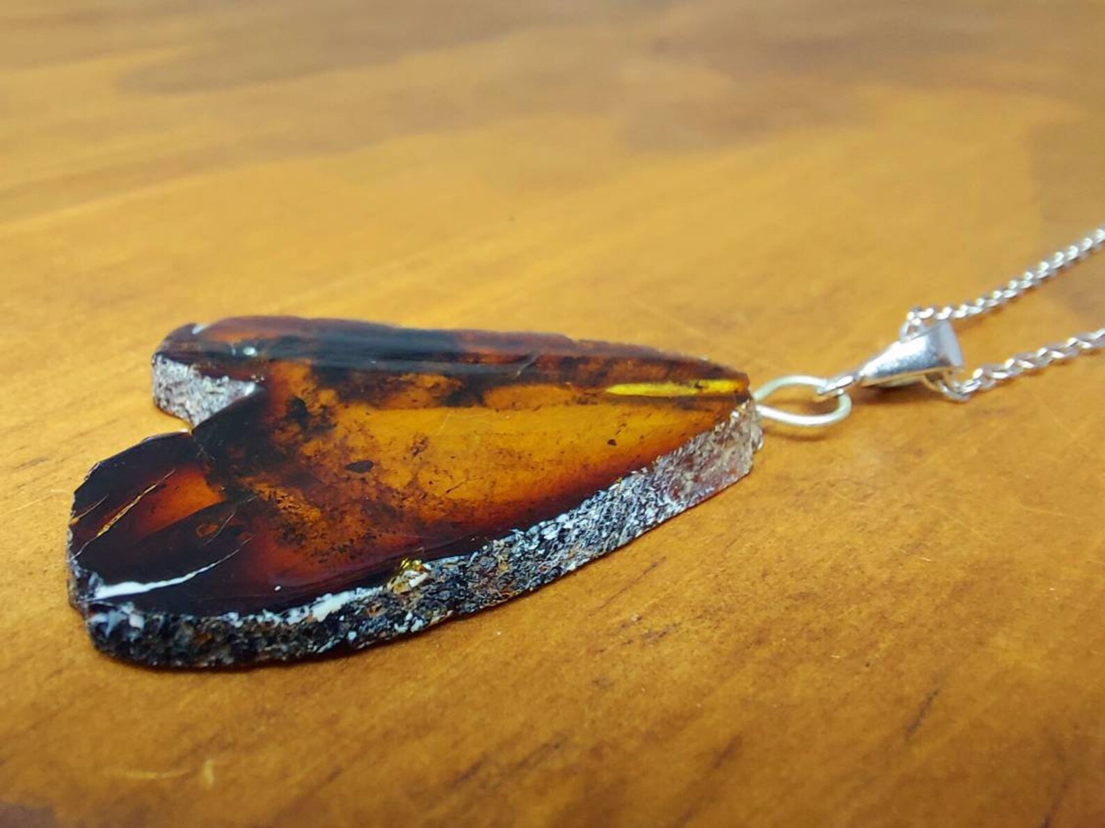 Natural amber raw gemstone necklace Etsy