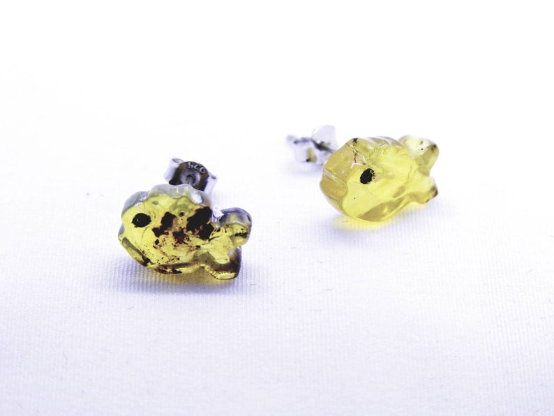 Mexican amber fish shape stud earrings amber studs natural amber cute earring party gifts healing stone earrings bridesmaid gift