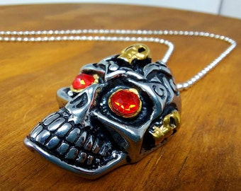 Stainless steel skull necklace