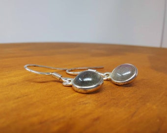 Dainty Labradorite silver dangle earrings