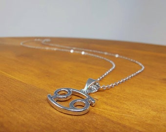 Silver zodiac necklace / Minimalist silver jewelry / Sterling silver necklace / adjustable silver chain