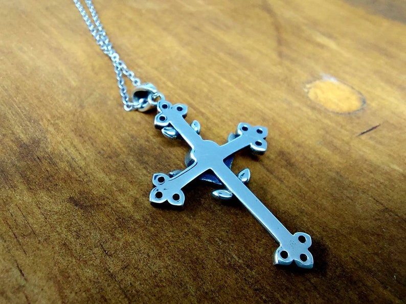 Minimalist silver jewelry Sterling silver necklace adjustable silver chain cross necklace