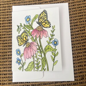 Blanco notitiekaarten bedrukt met aquarelkunst, kleurpotlood, acrylverf, pastelkleuren