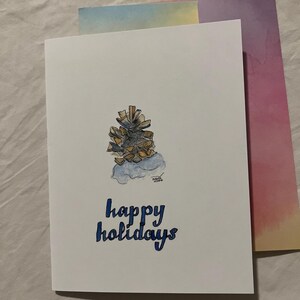 Blanco notitiekaarten bedrukt met aquarelkunst, kleurpotlood, acrylverf, pastelkleuren