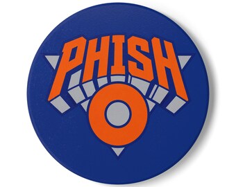 Op Phish Knicks geïnspireerde keramische onderzetter | Donut basketbal Onderzetter | NYC Jam Band-barbecue | Cadeau ronde of vierkante onderzetter