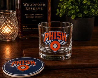 Op Phish Knicks geïnspireerd Rocks-glas | Donut basketbal whiskyglas | NYC Jam Band-barbecue | 10 oz cocktailglas cadeau