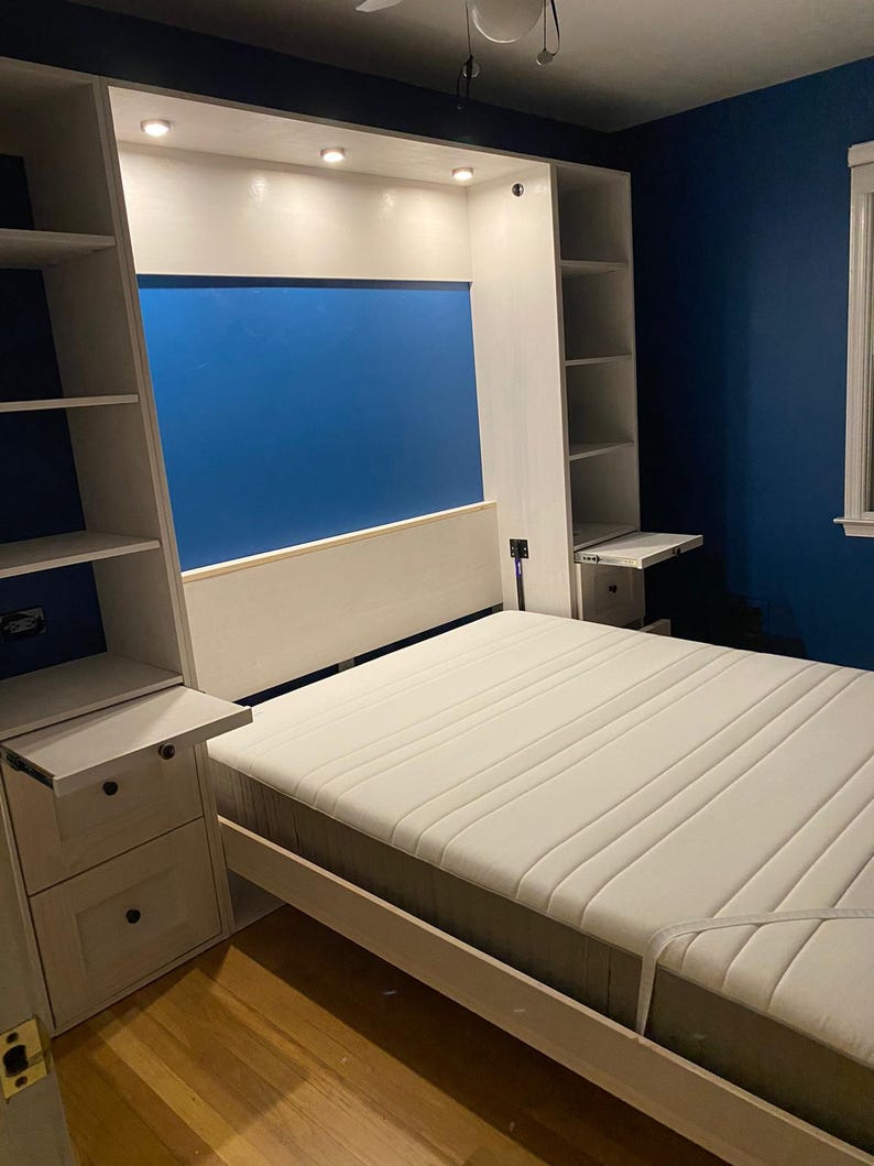Details in Description.. Our High-Quality Murphy Beds add Style to Your Office/Guest Rooms. Solid Wood afbeelding 9