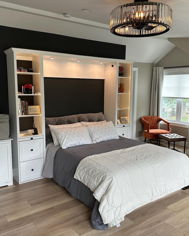 Details in Description.. Our High-Quality Murphy Beds add Style to Your Office/Guest Rooms. Solid Wood afbeelding 2
