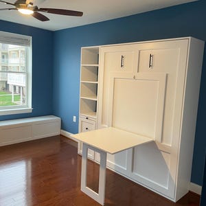 Details in Description.. Our High-Quality Murphy Beds add Style to Your Office/Guest Rooms. Solid Wood afbeelding 7