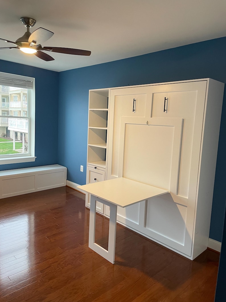 Details in Description.. Our High-Quality Murphy Beds add Style to Your Office/Guest Rooms. Solid Wood afbeelding 7