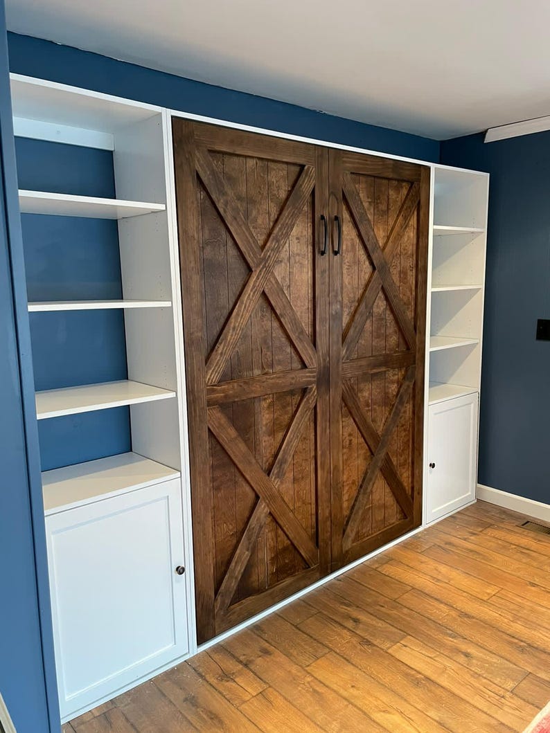 Details in Description.. Our High-Quality Murphy Beds add Style to Your Office/Guest Rooms. Solid Wood afbeelding 5
