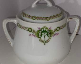 Weimar Porcelain Sugar Bowl W/Lid Germany