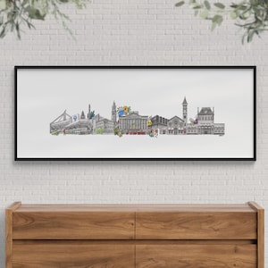Preston Skyline Panoramic Wall Art