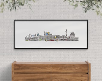 Preston Skyline Panoramic Wall Art