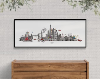 London Cityscape, Skyline Art Print, London Art Print