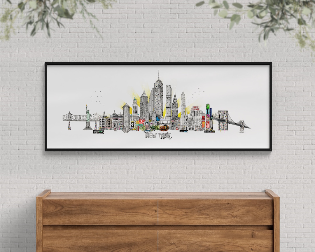 New York Skyline Cityscape Wall Art Print - Etsy