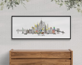 New York Skyline Cityscape Wall Art Print