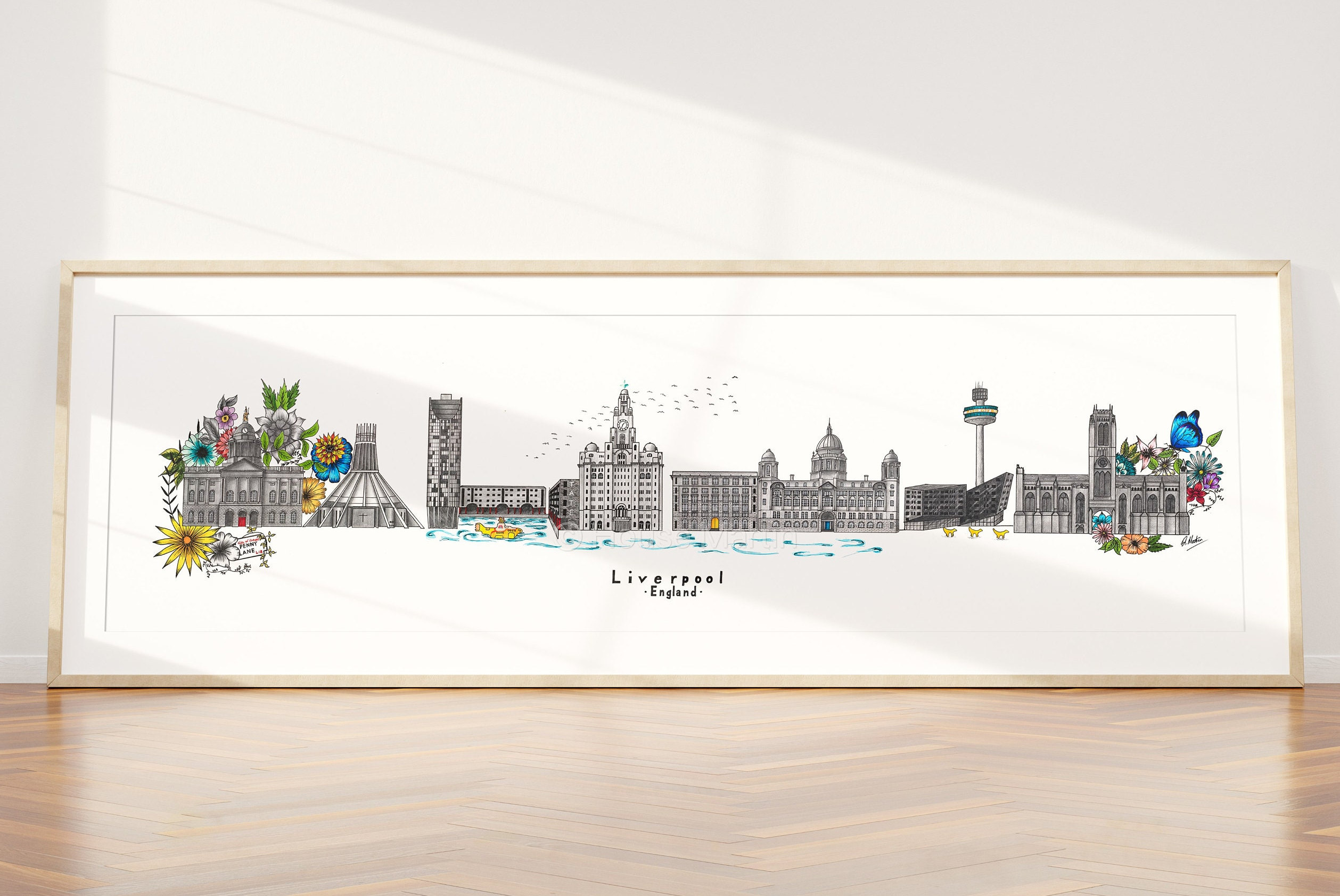 Liverpool Skyline Panoramic Wall Art Etsy UK