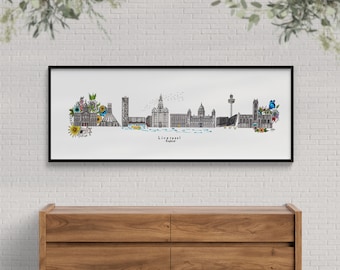 Liverpool Skyline Panoramic Wall Art