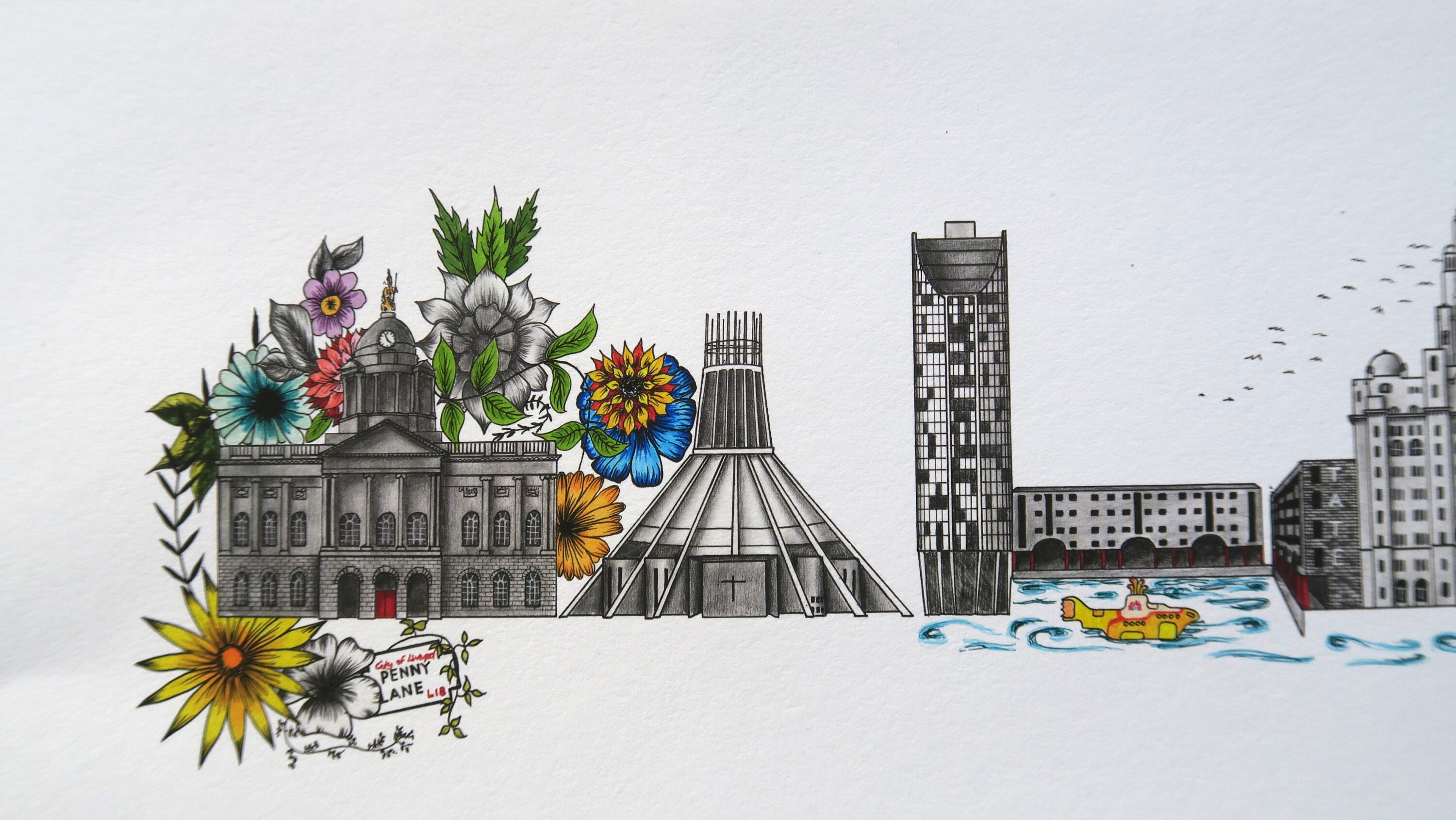 Liverpool Skyline Panoramic Wall Art Etsy UK