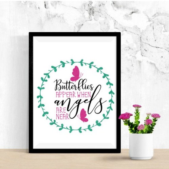Butterflies Happen Png Jpeg Wall Art Home Decor Etsy