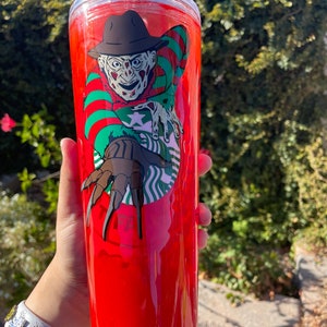 Never sleep again Horror Blood drip starbucks tumbler