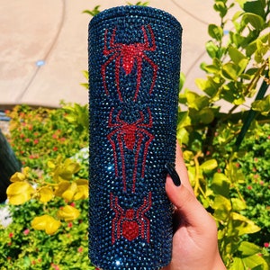 Triple spider logo full rhinestone tumbler