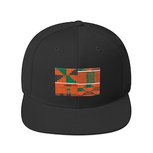 KENTE SNAPBACK CAP | Ghana African Print | Black