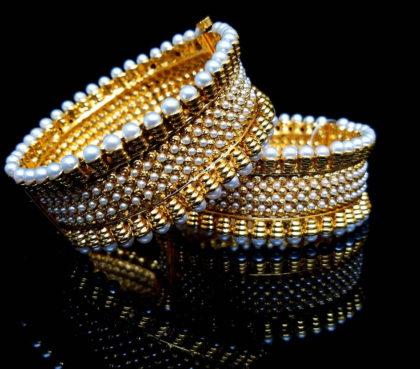 Gold Indian Bangles, Gold Kada Indian Jewelry, Kundan Bangles, Indian