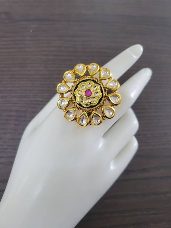 Traditional Indian Gold Plated Pure Copper Kundan, Pearls and CZ studd –  Shining Jewel