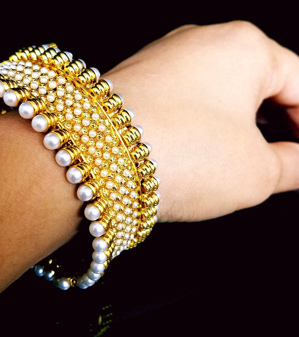 Gold Indian Bangles, Gold Kada Indian Jewelry, Kundan Bangles, Indian