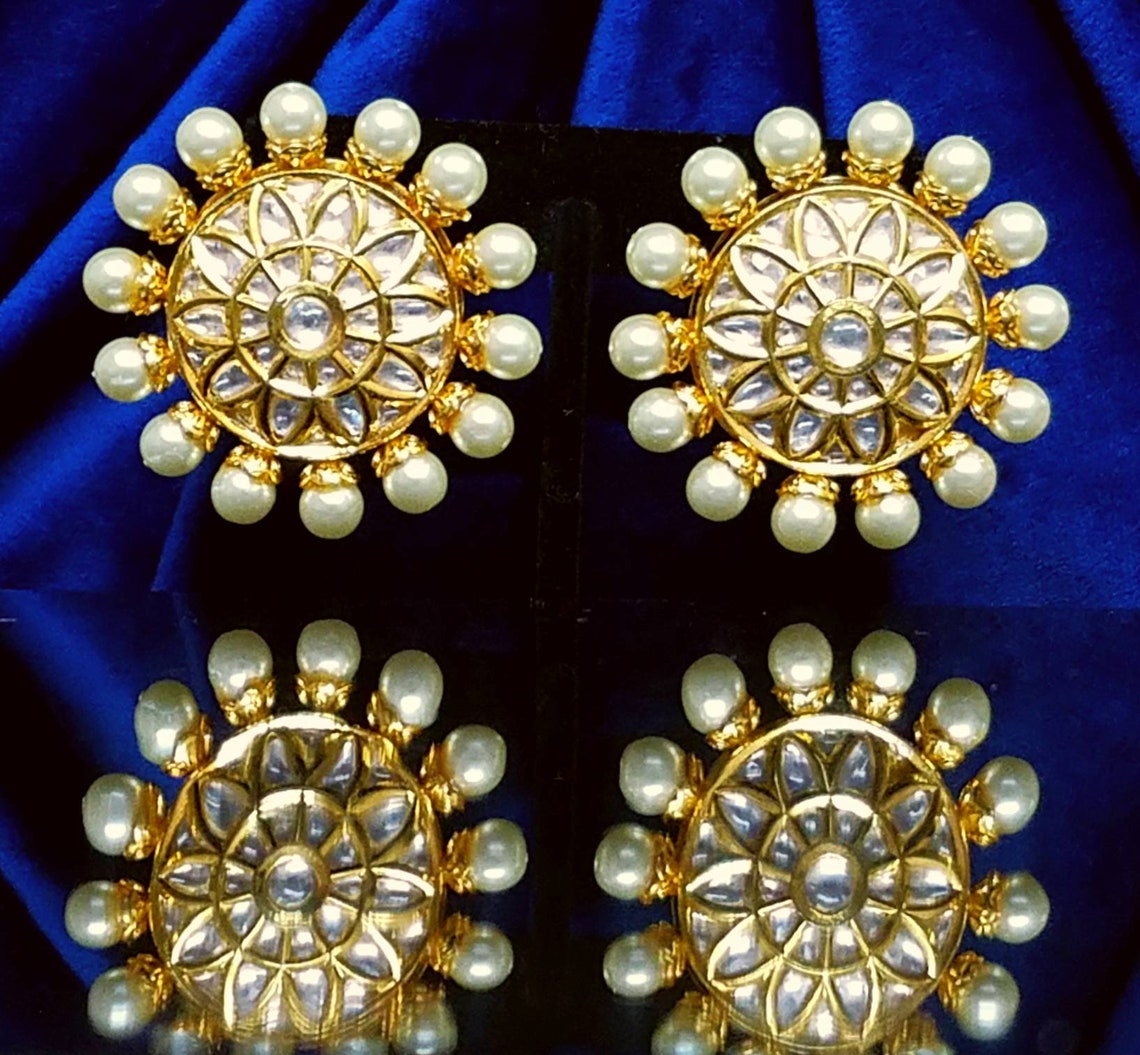 Buy Kunda Indian Stud Earrings Indian Earrings Indian Jewelry Online in ...