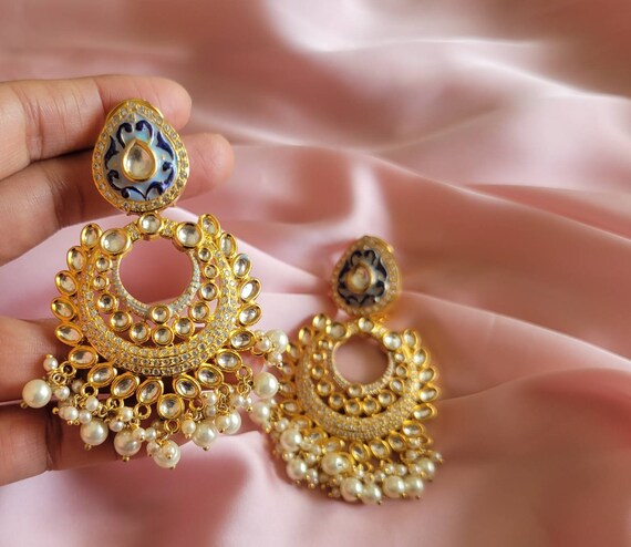 Beautiful Designer Gold Chandbali Earring For Womens & Girls