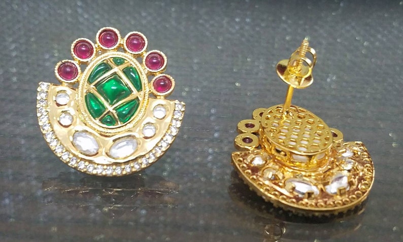 Earrings,Indian Jewelry,Pakistani Stud Earrings,Pakistani Jewelry Wedding Earrings Fine Kundan Stud Earrings,Indian stud Earrings