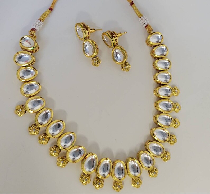 Gold Indian Jewelry Set Gold Necklace Kundan Jewelry Gift Etsy