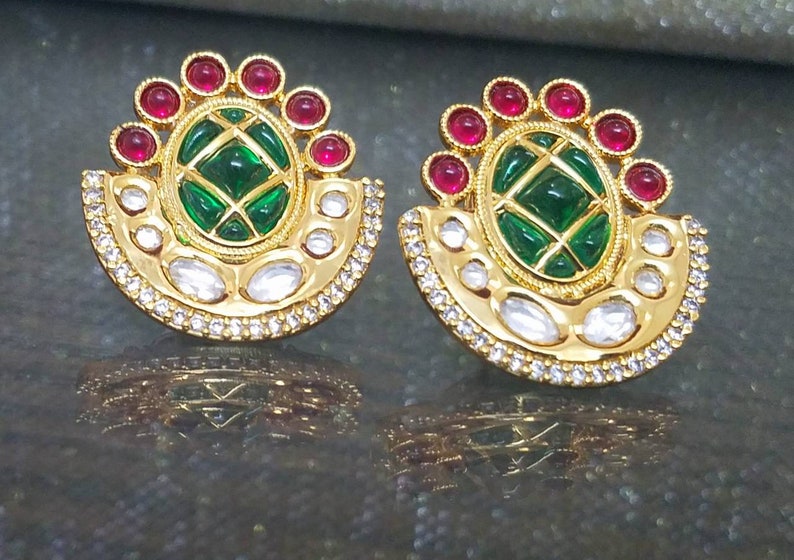 Earrings,Indian Jewelry,Pakistani Stud Earrings,Pakistani Jewelry Wedding Earrings Fine Kundan Stud Earrings,Indian stud Earrings