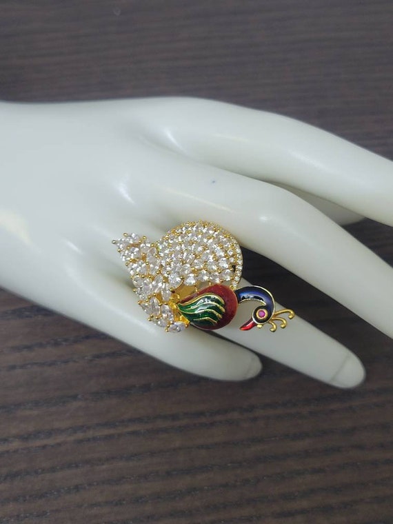 Buy Impon Finger Ring One Gram Gold Leaf Design Ring Indian Jewellery