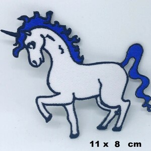Embroidered Cute Unicorn White & Blue Iron/ Sew-on  Patch/ Logo
