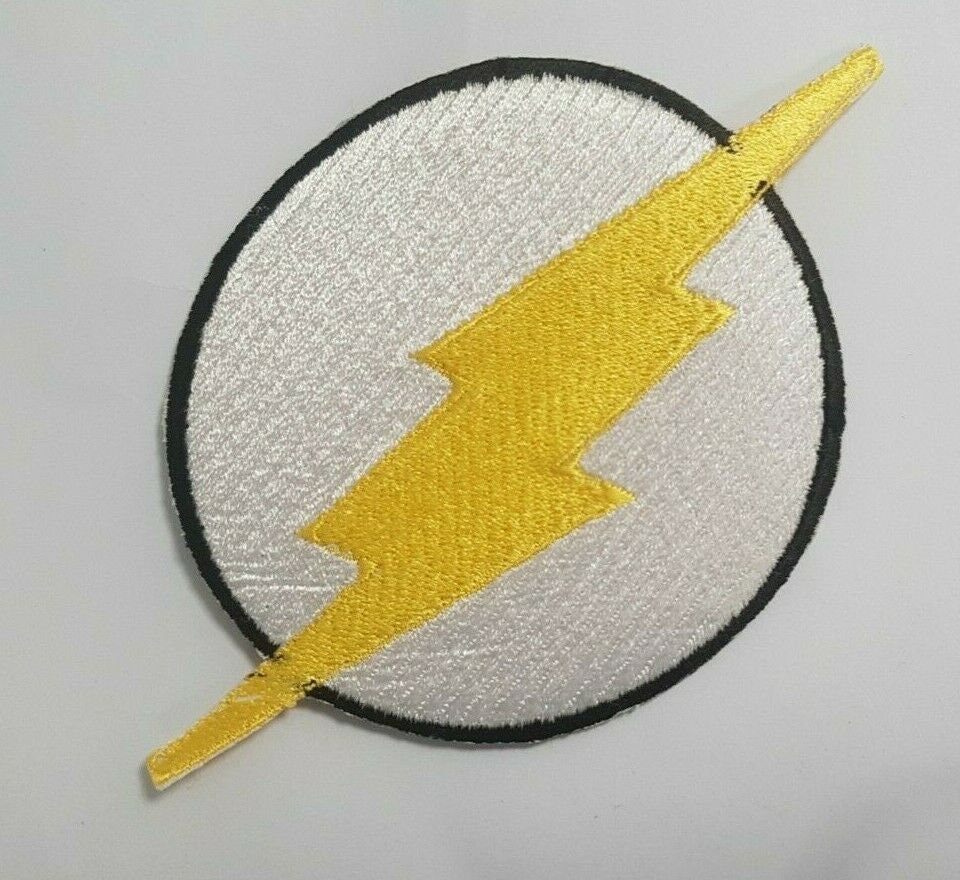 Movies Patch, Superhero Flash Patch Black, Iron on Patch, Embroidered Patch  for Jackets, Easy Patch, Sew on Patch 6.5cm 